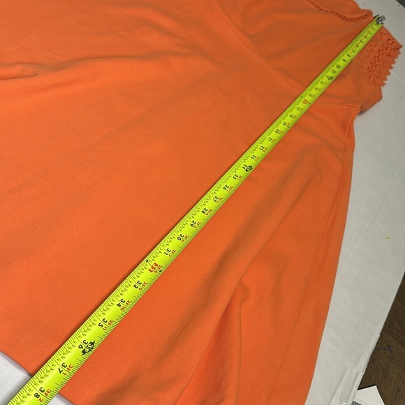 Talbots Women’s Size Medium Orange Lace Crochet Cap Sleeves Fit and Flare Dress - Picture 9 of 11